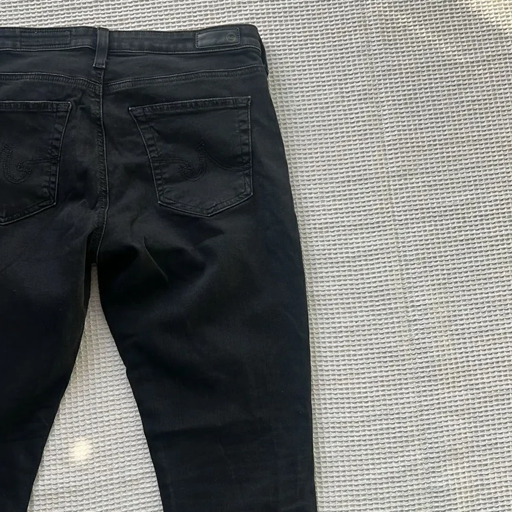 AG Adriano Goldschmied Women's Skinny Black Leggings Ankle Raw Hem Pants sz 31R